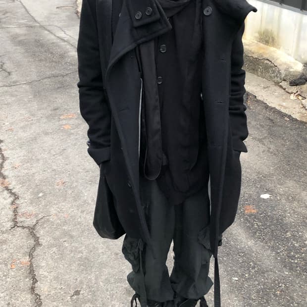 올세인츠 하이넥 밀리터리 더블 코트 