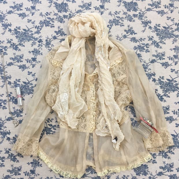 jpn vintage fairy beige lace jacket