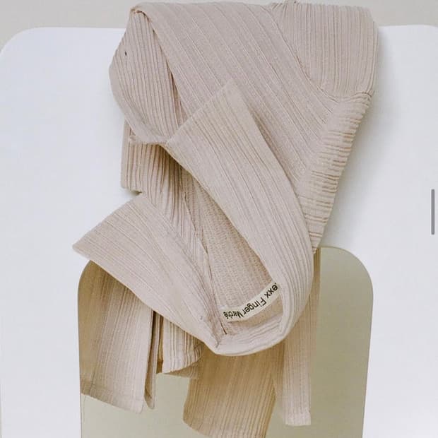 LFM Accord Crease Cardigan Beige
