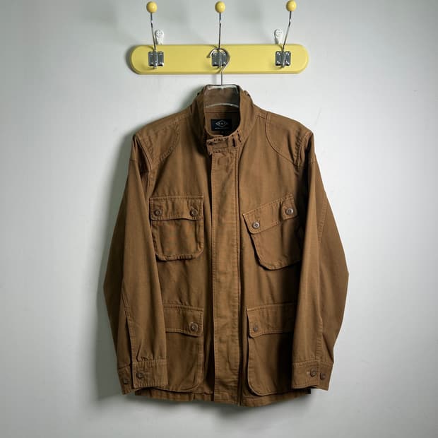 네버씬띵 브라운 멀티 포켓 코튼 자켓 M