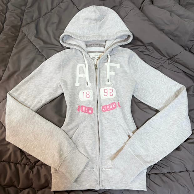 초희귀 대대장 아베크롬비 딱붙핏 후드집업 s 멜란지 그레이