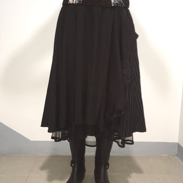 axes femme black antique maxi skirt