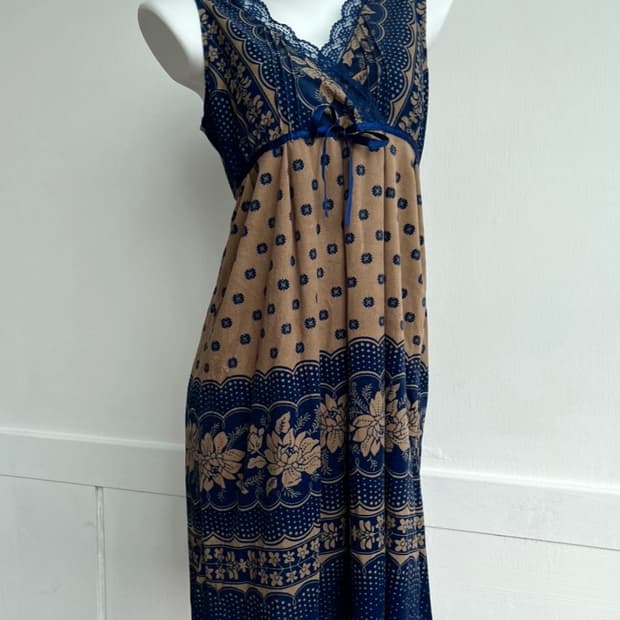 CHOU CHOU 벨벳 페이즐리 원피스