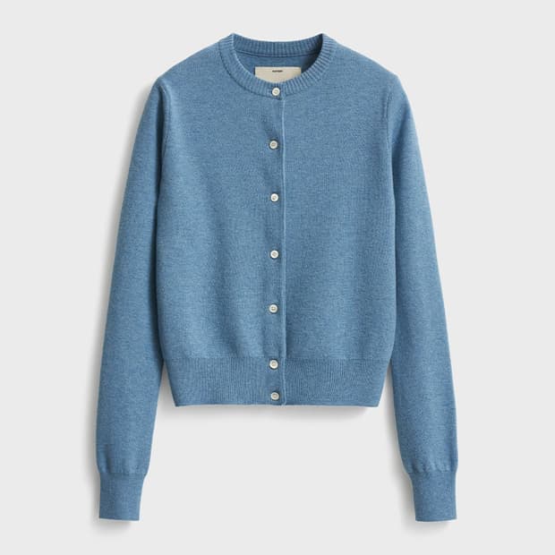 포터리 메리노울 라운드넥 가디건