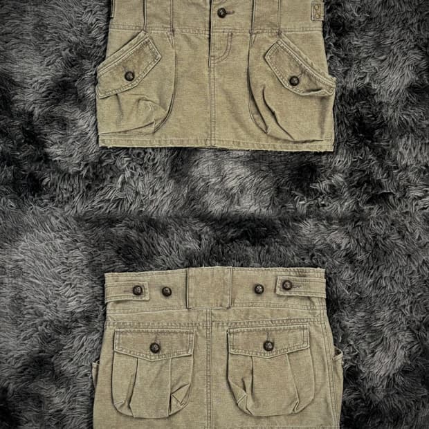 Ghost of Harlem 베이지 카고 숏스커트