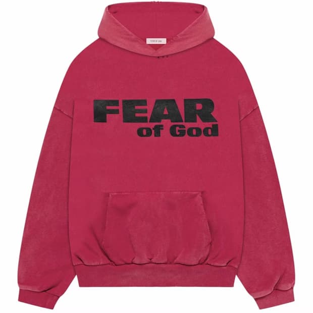 피어오브갓 빈티지 Fear is gone 후드 레드/블랙