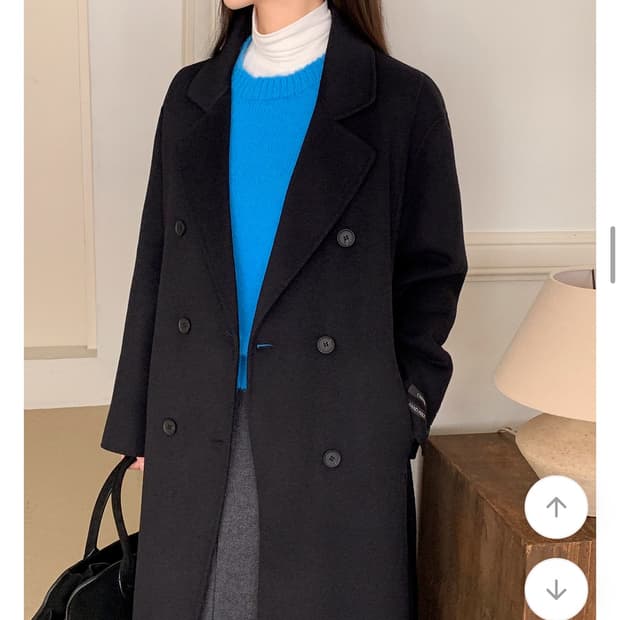 아뜨랑스 울50%+캐시미어 롱 코트(블랙) 반값판매