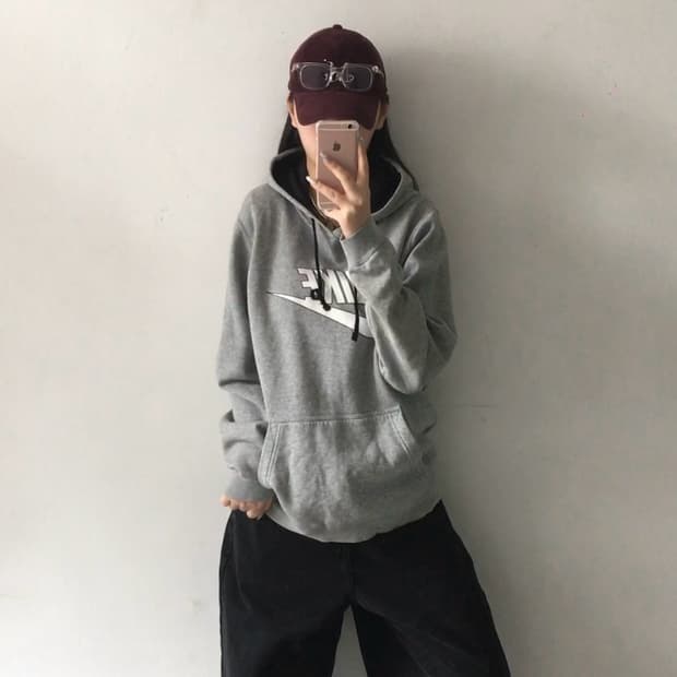 나이키 프린팅 후드티