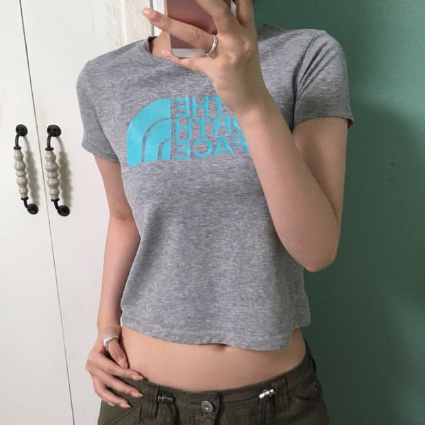 노스페이스 그레이 민트 반팔