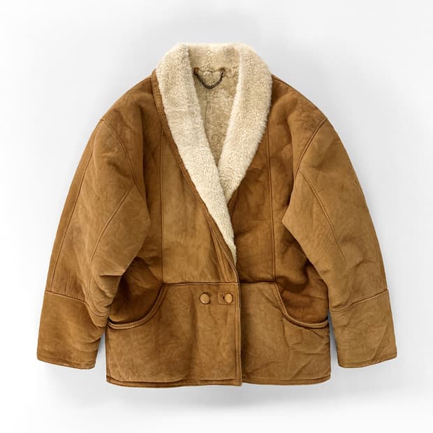 80~90s 빈티지 램스킨 시어링 무스탕 자켓