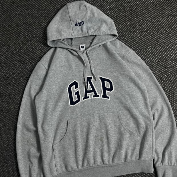 Gap 빅로고 그레이 박시핏 후드 티셔츠y 3602