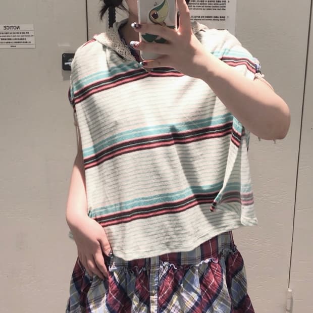 빈티지 민트소녀케이프히피모리 세트 그런지 너드