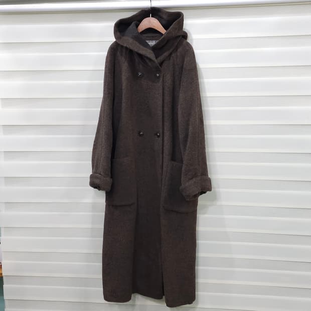 JAPAN 빈티지 알파카 더블 롱 후드 코트- 우먼프리