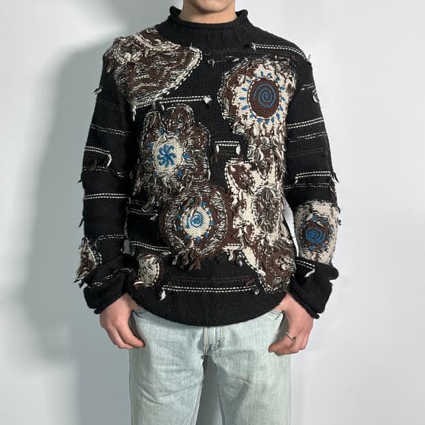 겐조 하이눈 자수 핸드메이드 울 니트 (on.533) 