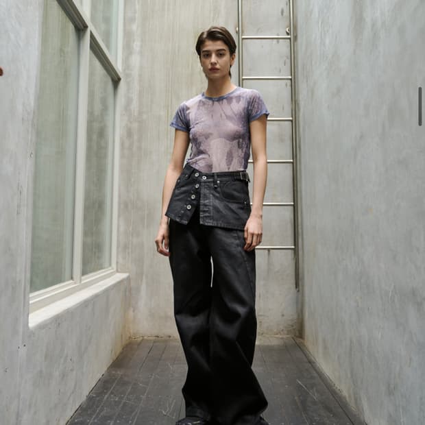 yiyae 컨투어 랩 레이어드 스커트 블랙