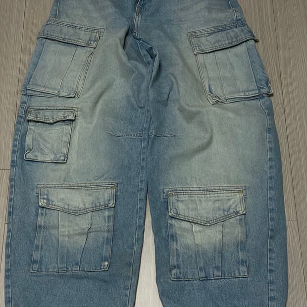 ZARA 데님 카고 와이드 팬츠