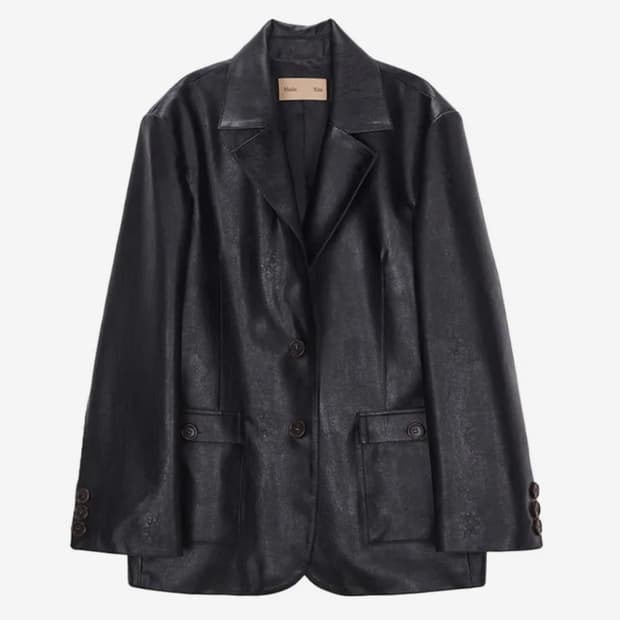 마뗑킴 레더 싱글 자켓