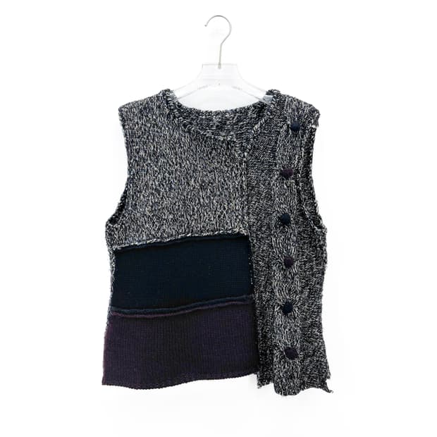 빈티지 패치워크 니트 베스트