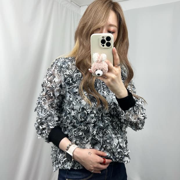쉬폰 꽃 블라우스