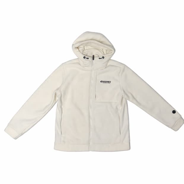 디스커버리 아이보리 플리스 후드집업 100사이즈