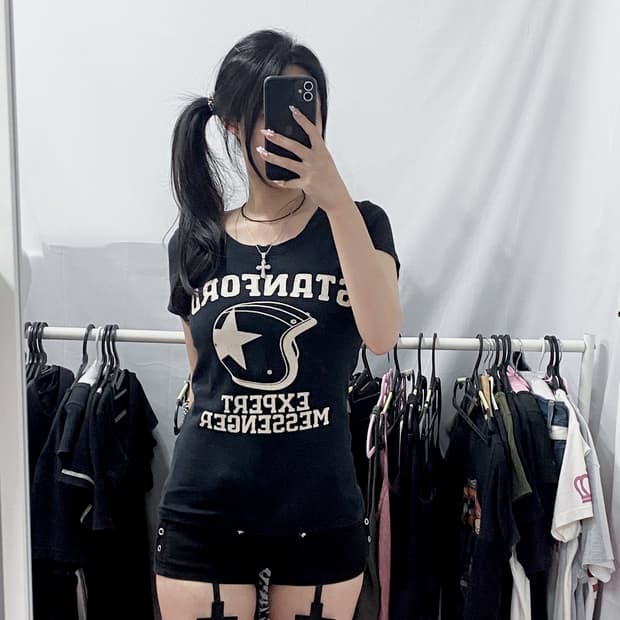 [MOUSSY] 마우지 바이커 빈티지 반팔 