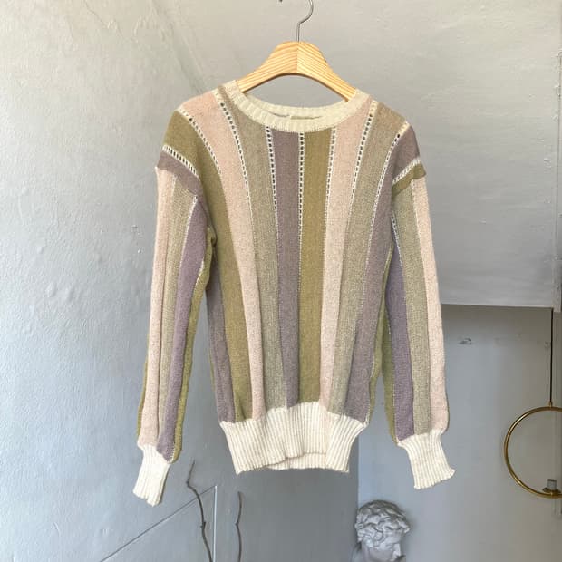 앙고라 모리걸 스트라이프 니트탑