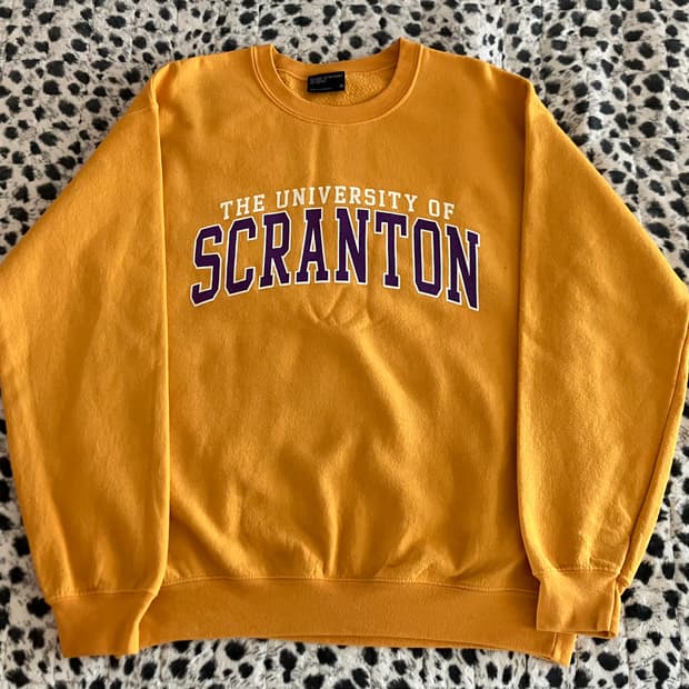 00s MV Sport 50/50 노랑/퍼플 스웻셔츠 M 구제 빈티지