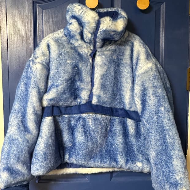 하우스오브써니 블루 퍼 아노락 점퍼