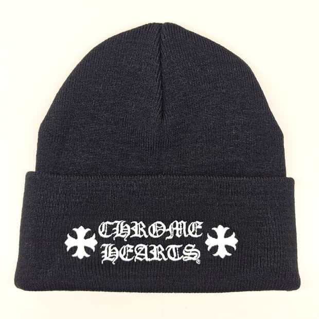 [OS] 미사용 크롬하츠 레터링 비니 블랙 B1216J245