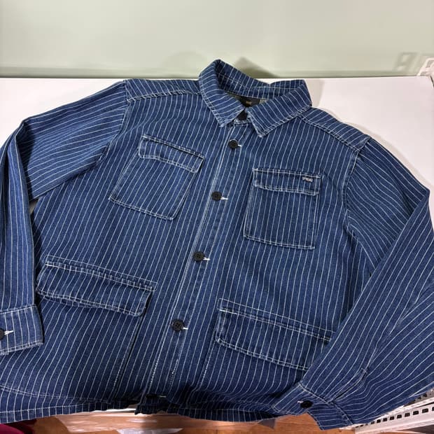 L 브라운브레스 진청 스트라이프 워크자켓