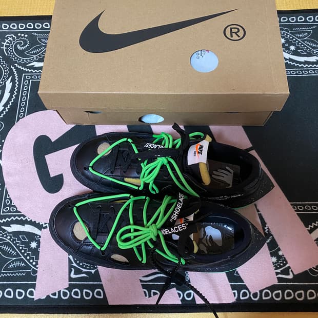 오프화이트 x 나이키 블레이저 로우 블랙 265