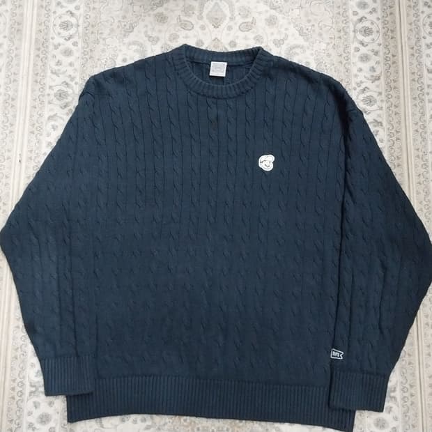 이벳필드 진네이비 케이블 니트 XL