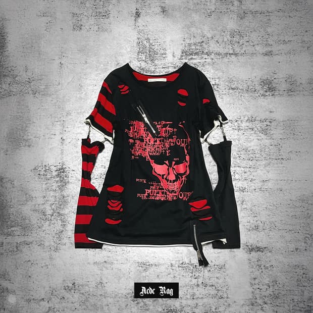 (acdc rag) harajuku punk warmer t 
