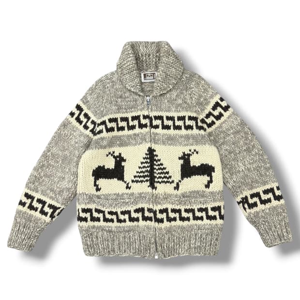 LONG HOUSE 캐나다 헤비울 코위찬 스웨터 집업