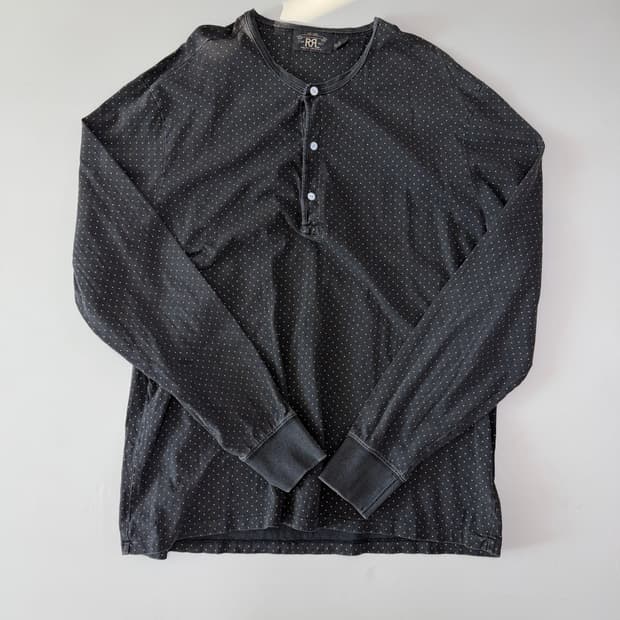 RRL 도트무늬 헨리넥 XL