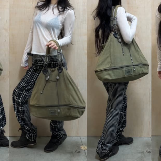 8월세일[직수입] 빈티지 RARE diesel 오버사이즈 숄더백 카키