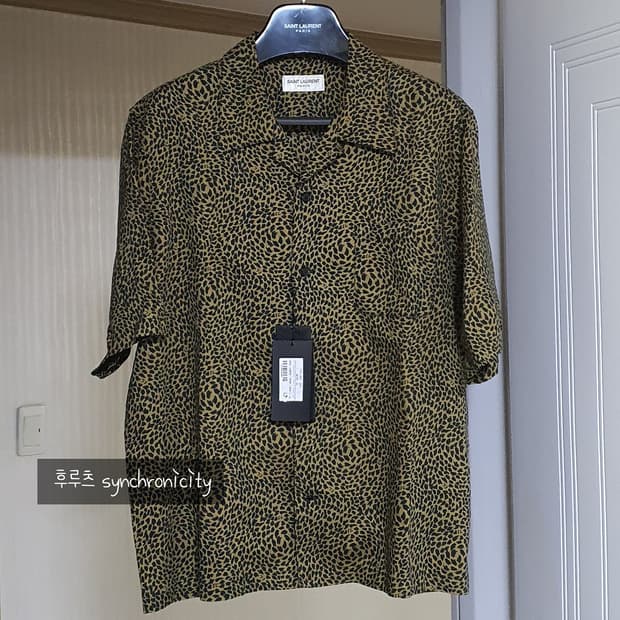 특가) 생로랑 레오파드 패턴 하와이안 셔츠