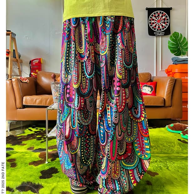 Vintage Crazy Pattern Balloon Pants