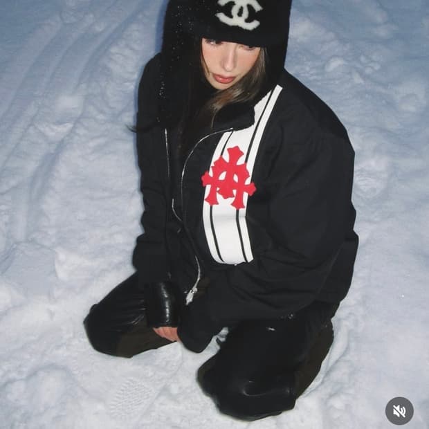 [L] 크롬하츠 코브라 크로스 레더패치 레이싱 퍼자켓