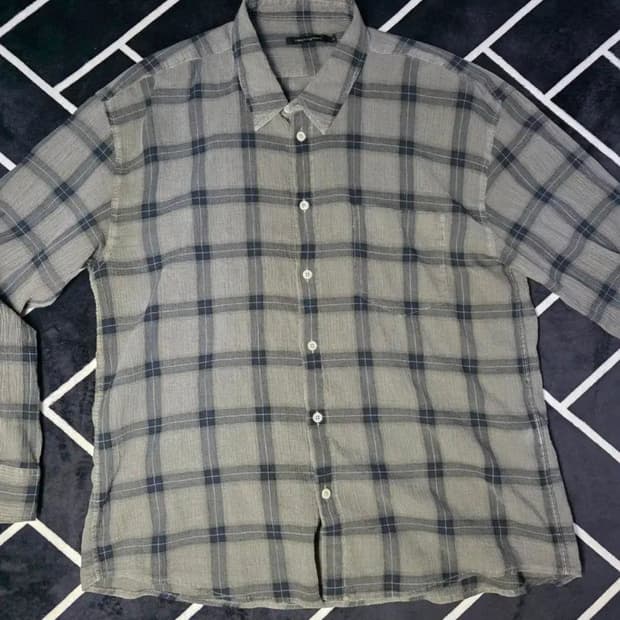 해칭룸 클래식 체크셔츠 피그먼트 다이드 그레이 3