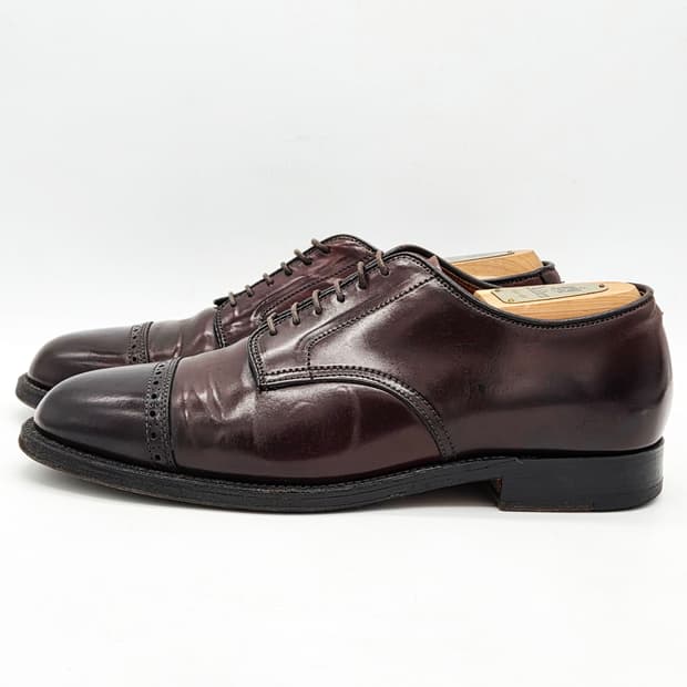 ALDEN 알든 61908 쉘 코도반 캡토 슈즈 버건디 (7 1/2 E)