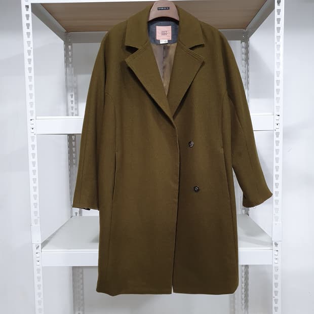 (90) JUCY JUDY 카키 더블 울 코트