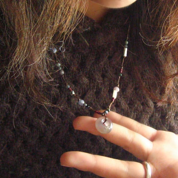 grey donut necklace 그레이 도넛 핸드메이드 목걸이