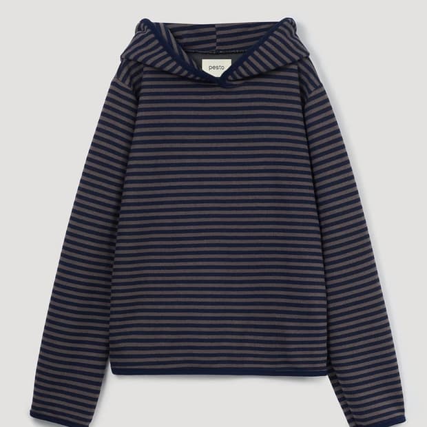 페스토 윈터 스트라이프 후디드 탑 나이트레이크