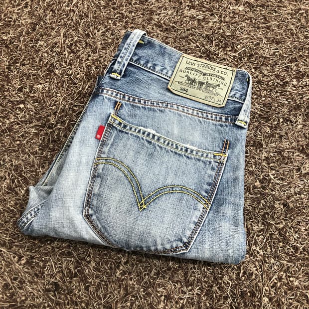 리바이스 504 워싱 데님 팬츠