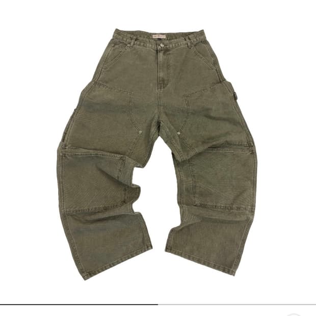 아오이로 커티드 더블니 팬츠 올리브