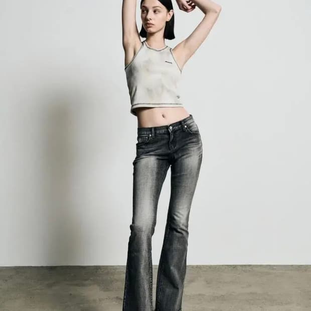 보헤미안서울 부츠컷 데님 그레이 M