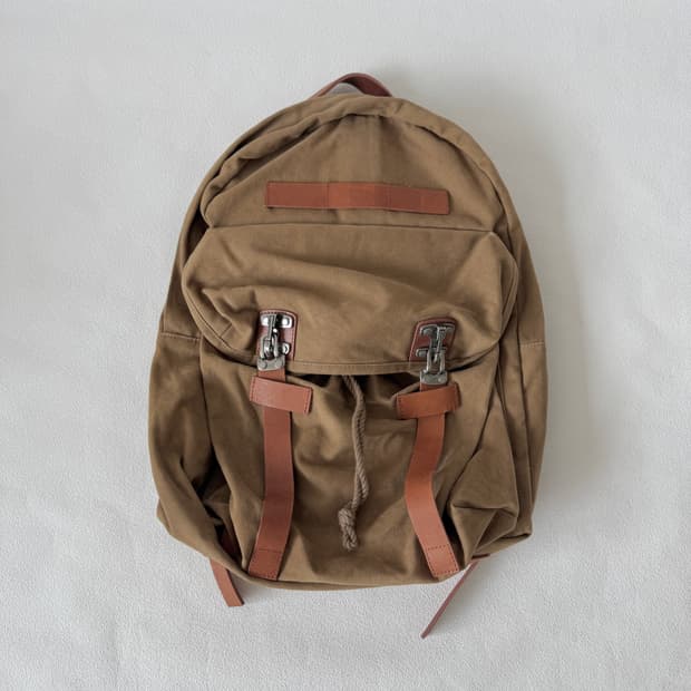 하이드아웃(HIDE OUT) 코튼&레더 백팩(이태리 레더)