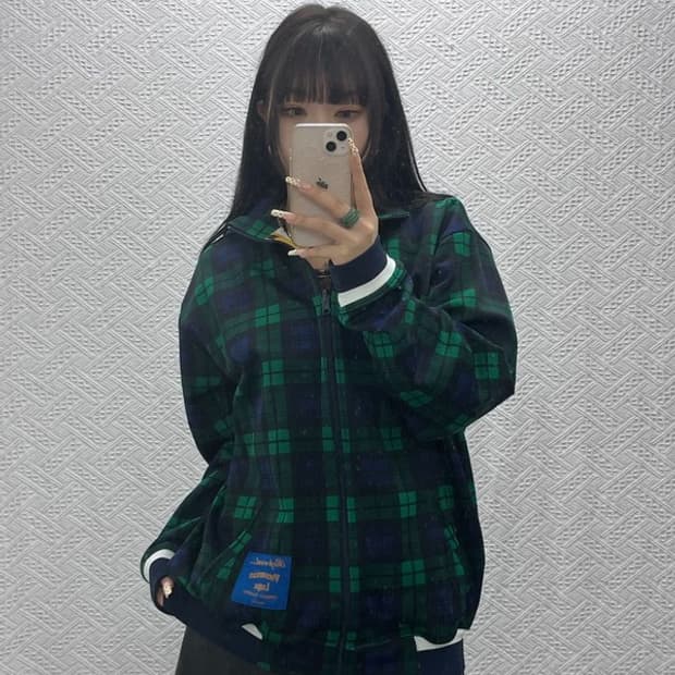 페노메논 유니크 키치 펑크 패턴 리버시블 양면 자켓 L C09907