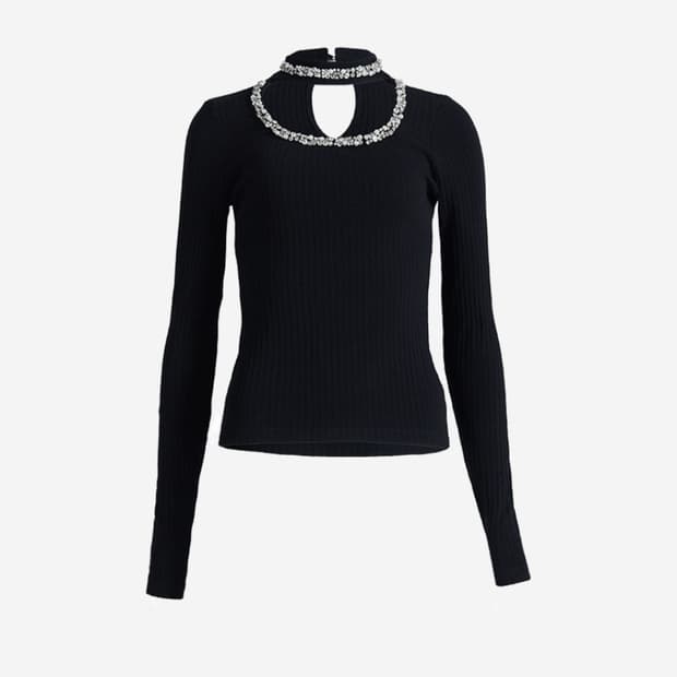 베이비메탈클럽 쥬얼 초커 티 블랙(black) 오네 히메 블링 큐빅 갸루